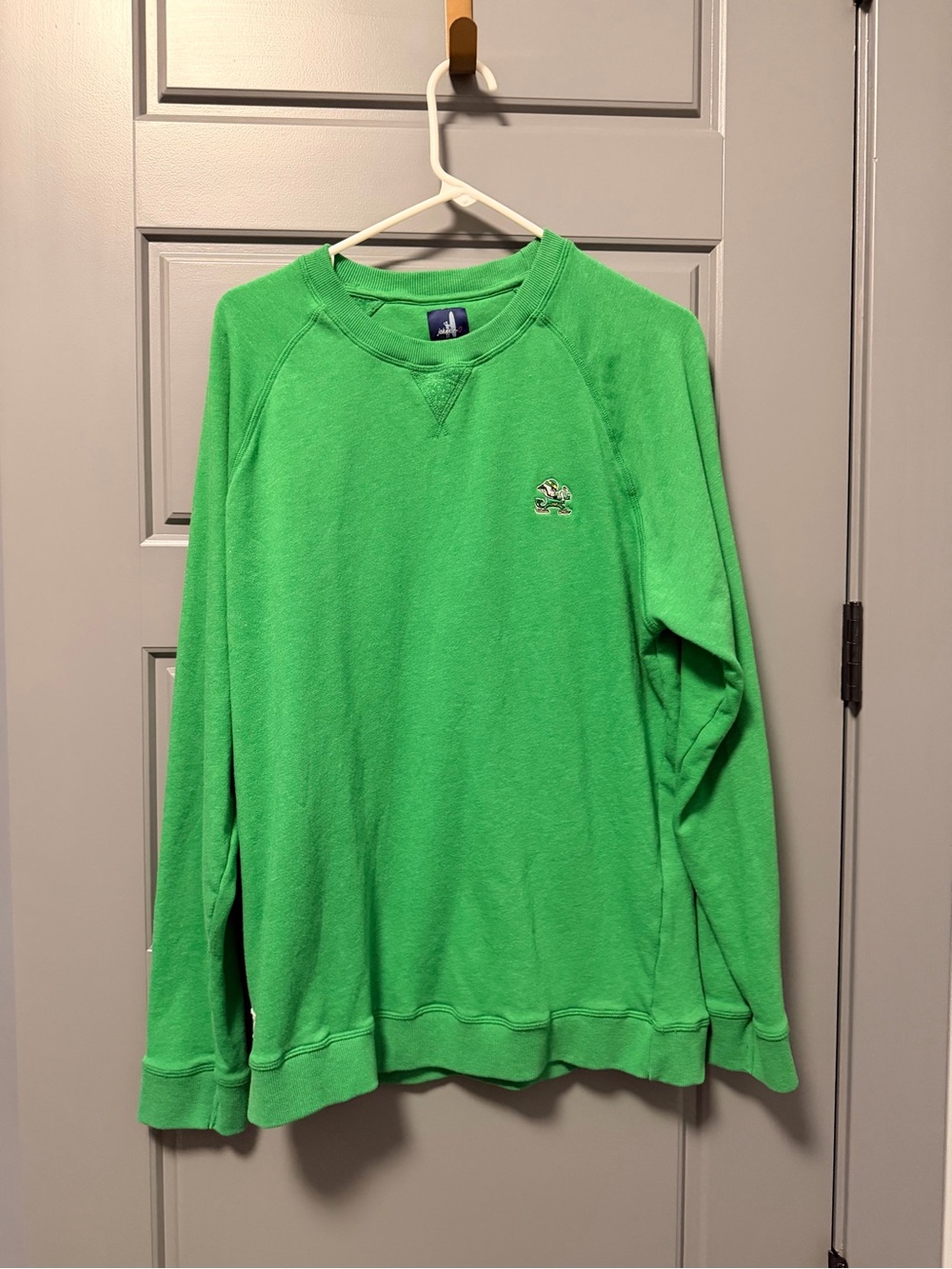 Johnnie-O Notre Dame Freeman Crewneck Fleece Sweatshirt Leprechaun Logo LARGE